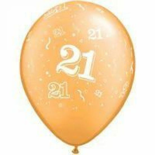 11" Qualatex 21st Birthday Assorted Metallic Gold and Silver Latex Balloon - Everything Party