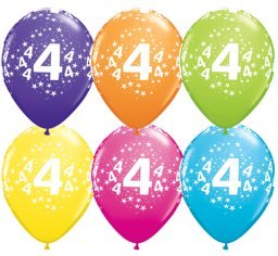 11" Qualatex 4th Birthday Assorted Colour Latex Balloon - Everything Party