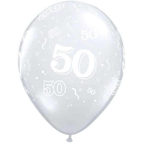 11" Qualatex 50th Birthday Assorted Colour Latex Balloon - Everything Party