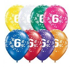 11" Qualatex 6th Birthday Assorted Colour Latex Balloon - Everything Party