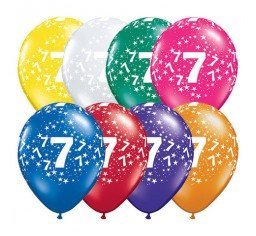 11" Qualatex 7th Birthday Assorted Colour Latex Balloon - Everything Party
