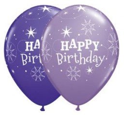 11" Qualatex Happy Birthday Sparkles Assorted Colour Latex Balloon - Everything Party