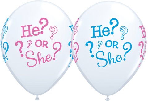11" Qualatex He or She Latex Balloon - Everything Party