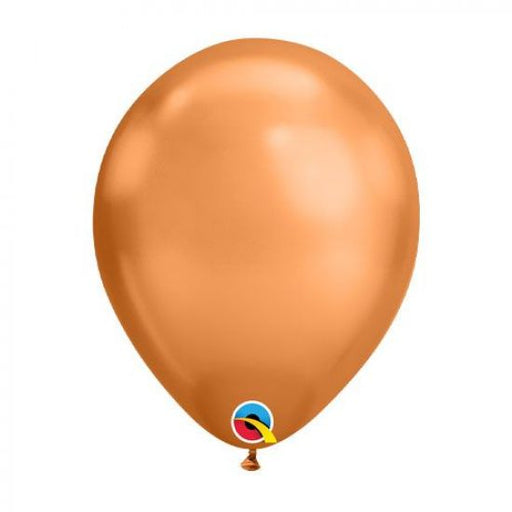 11" Qualatex Plain Latex Balloon - Round Chrome Copper - Everything Party