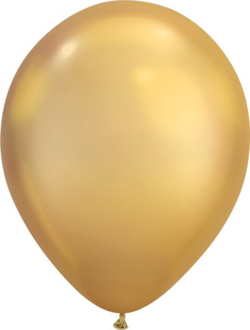 11" Qualatex Plain Latex Balloon - Round Chrome Gold - Everything Party