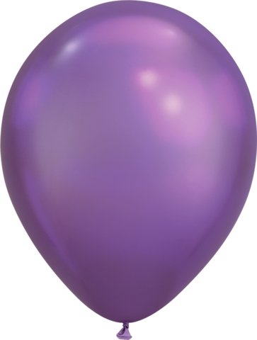 11" Qualatex Plain Latex Balloon - Round Chrome Purple - Everything Party