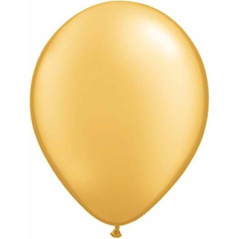 11" Qualatex Plain Latex Balloon - Round Metallic Gold - Everything Party