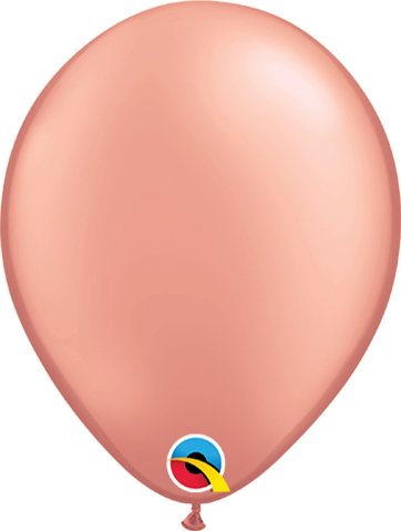 11" Qualatex Plain Latex Balloon - Round Metallic Rose Gold - Everything Party