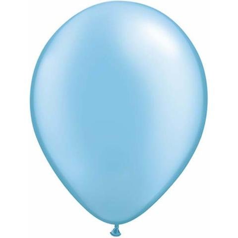 11" Qualatex Plain Latex Balloon - Round Pearl Azure Blue - Everything Party
