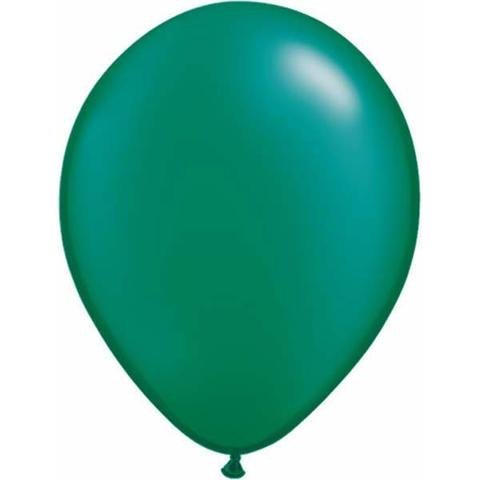 11" Qualatex Plain Latex Balloon - Round Pearl Emerald Green - Everything Party