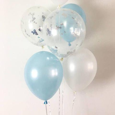 11" Qualatex Plain Latex Balloon - Round Pearl Light Blue - Everything Party