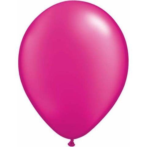 11" Qualatex Plain Latex Balloon - Round Pearl Magenta - Everything Party