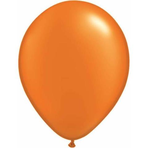 11" Qualatex Plain Latex Balloon - Round Pearl Mandarin Orange - Everything Party
