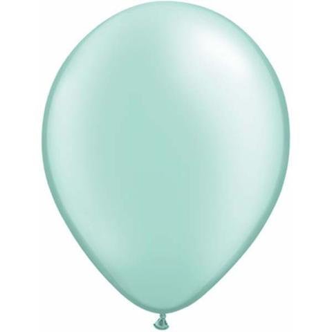 11" Qualatex Plain Latex Balloon - Round Pearl Mint Green - Everything Party