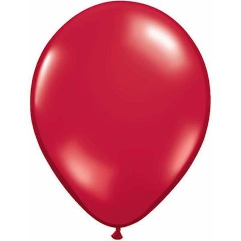 11" Qualatex Plain Latex Balloon - Round Pearl Ruby Red - Everything Party