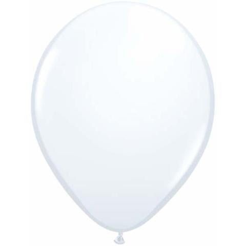 11" Qualatex Plain Latex Balloon - Round Standard White - Everything Party