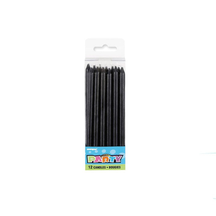 12pk Birthday Candles - Black - Everything Party