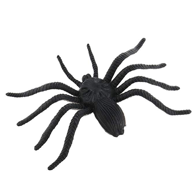 12pk Black Plastic Fake Spiders - Everything Party