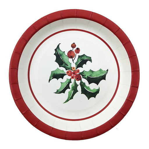 12pk Christmas Paper Plates 18cm - Joy to the World - Everything Party