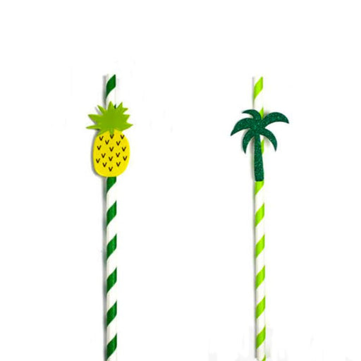 12pk Hawaii Tropical Paper Straw set - Everything Party