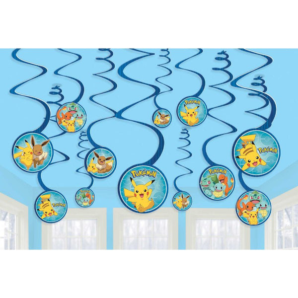 12pk Licensed Pokemon Party Hanging Swirl Decoration - Everything Party