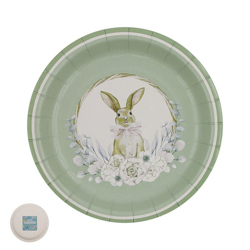 12pk Mint Easter Paper Plate 23cm - Everything Party