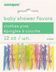 12Pk Multicolour Clothes Pin Favours - Everything Party