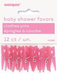 12pk Pink Clothes Pin Favours - Everything Party