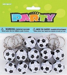 12Pk Soccer Ball Keyrings - Everything Party