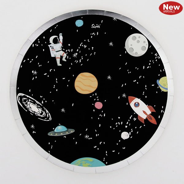 12pk Space Paper Plates - 18cm - Everything Party
