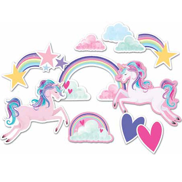 12pk Unicorn Party Wall Decoration - Everything Party