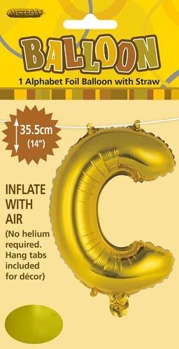 14" Alphabet Foil Balloon - Letter C (5 colours) - Everything Party