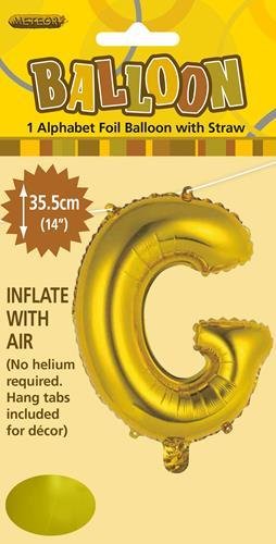 14" Alphabet Foil Balloon - Letter G (5 colours) - Everything Party