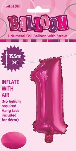 14" Number Foil Balloon - Number 1 (5 colours) - Everything Party