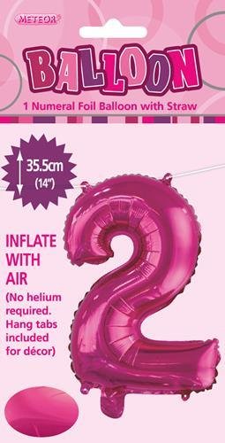 14" Number Foil Balloon - Number 2 (5 colours) - Everything Party