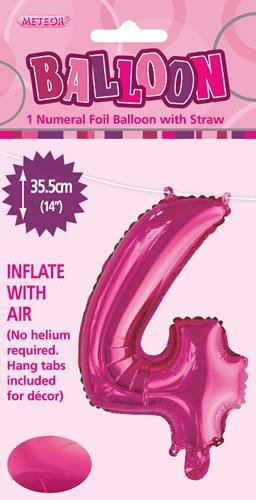 14" Number Foil Balloon - Number 4 (5 colours) - Everything Party