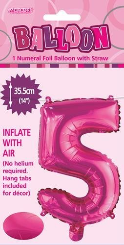 14" Number Foil Balloon - Number 5 (5 colours) - Everything Party
