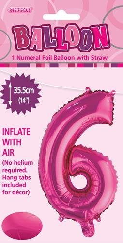 14" Number Foil Balloon - Number 6 (5 colours) - Everything Party