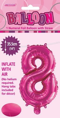 14" Number Foil Balloon - Number 8 (5 colours) - Everything Party