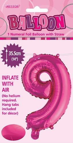 14" Number Foil Balloon - Number 9 (5 colours) - Everything Party