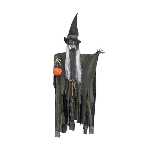 140cm Hanging Witch Holding Pumpkin Halloween Props - Everything Party
