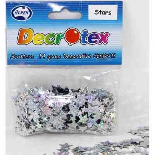 14g Holographic Silver Stars Table Confetti Scatters - Everything Party