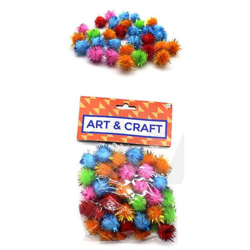 1.5cm Mini Glitter Easter Craft Pom Pom - Everything Party