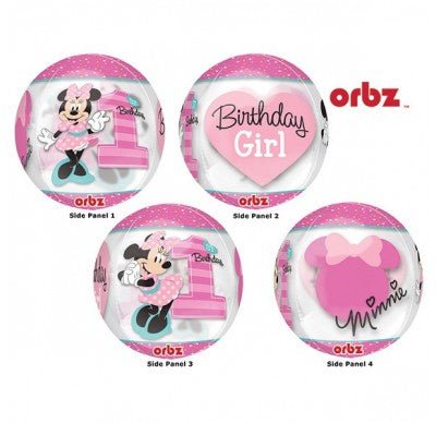 16" Anagram Licensed Minnie Mouse 1st Birthday Orbz Balloon - Everything Party