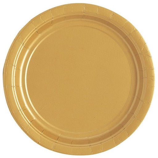 16pk Gold Paper Plates - 23cm - Everything Party