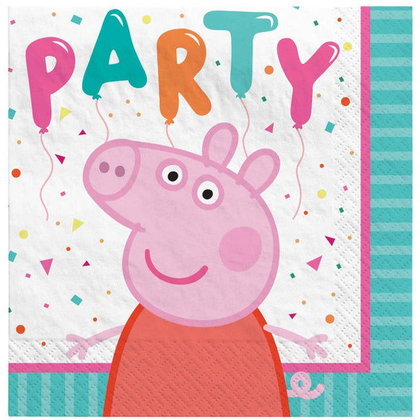 16pk Licensed Peppa Pig Confetti Party Beverage Napkins - Everything Party