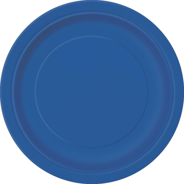 16pk Royal Blue Paper Plates - 23cm - Everything Party