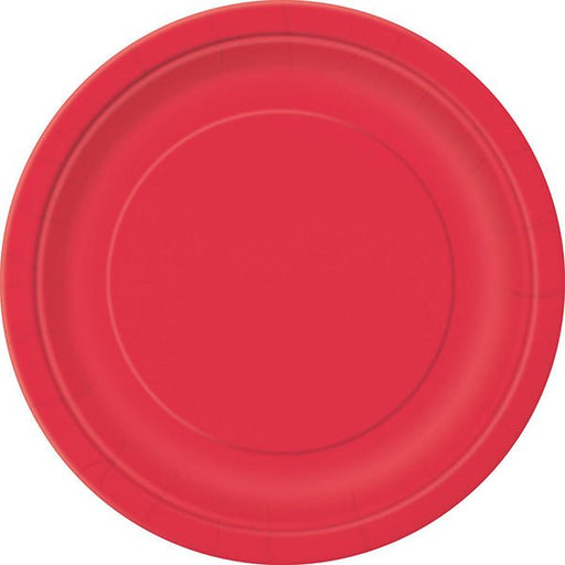 16pk Ruby Red Paper Plates - 23cm - Everything Party