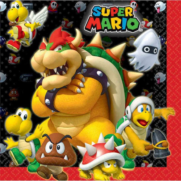 16pk Super Mario Brothers Luncheon Paper Napkins - Everything Party