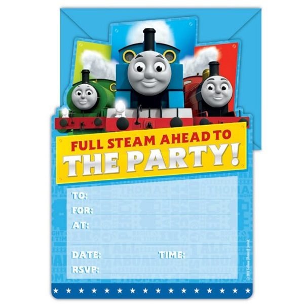 16pk Thomas & Friends Party Invitations - Everything Party